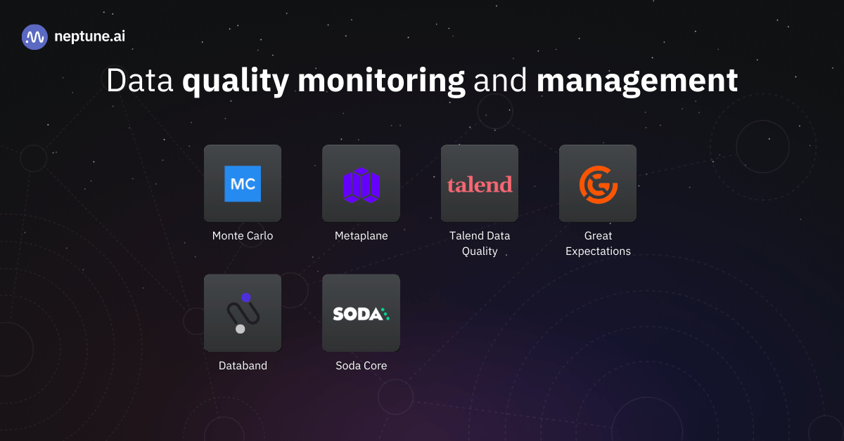 Some popular data quality monitoring and management MLOps tools available for data science and ML teams in 2023