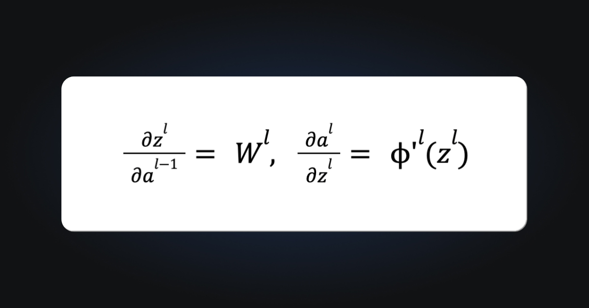To understand how the gradients propagate in deep neural networks, we can examine the derivatives of the weight matrices (W) and activation functions.